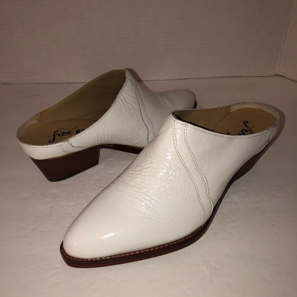 New Free People New Frontier White Patent Western Cowboy Boot Mule Shoe 7.5/37.5 - Picture 3 of 7